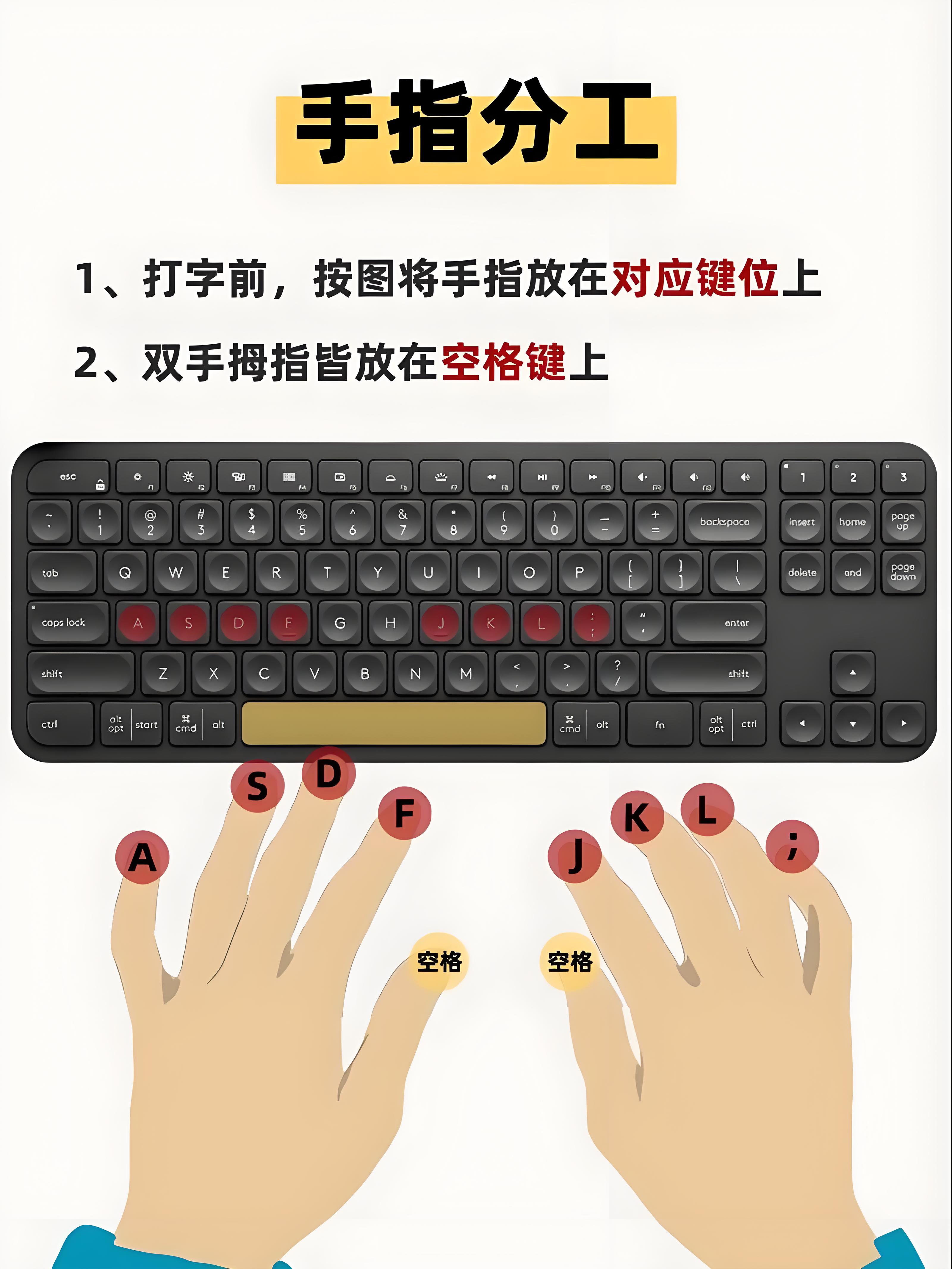 正确坐姿与基准键位图